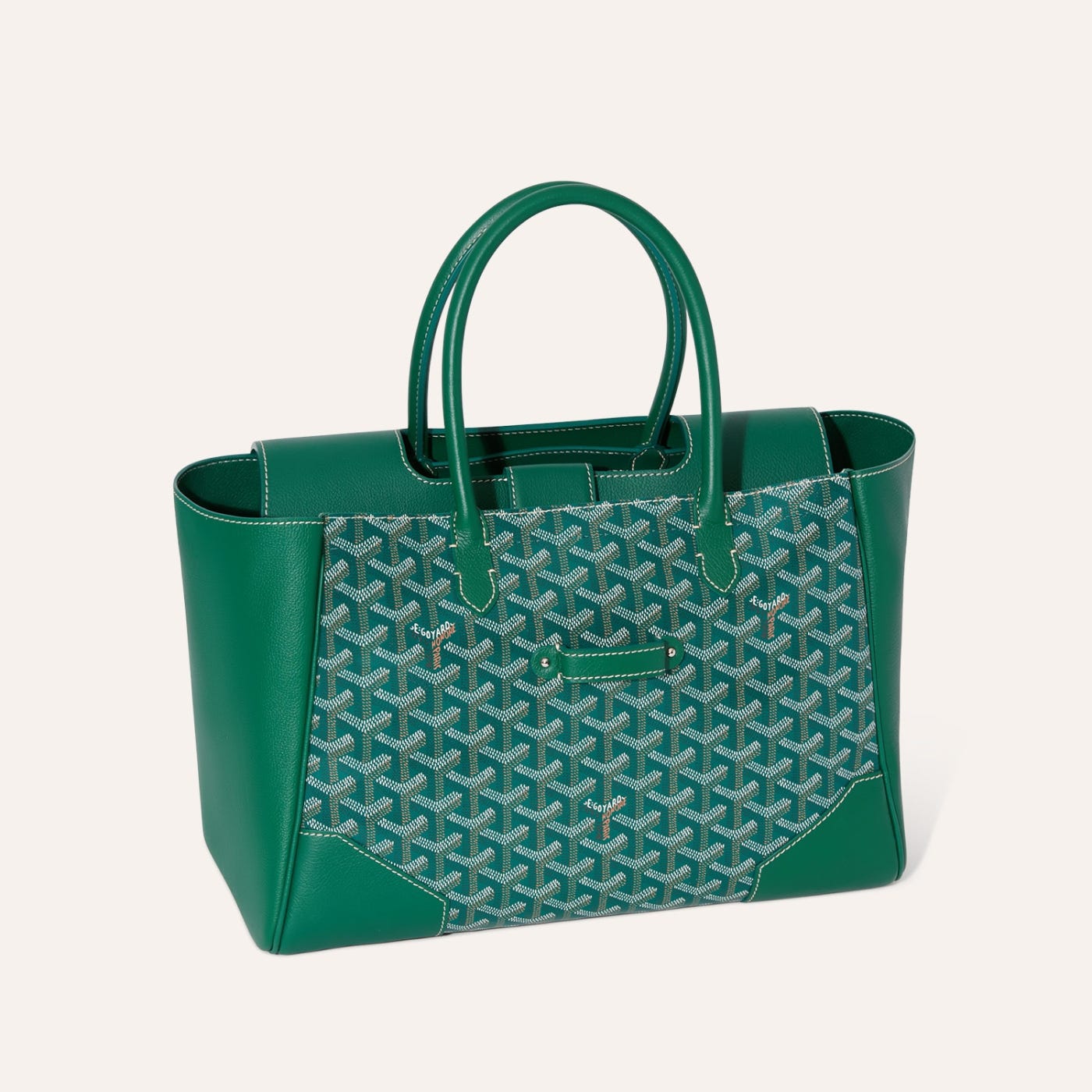 Goyard Saigon Tote Green Goyardine Canvas Palladium Hardware - Image 4